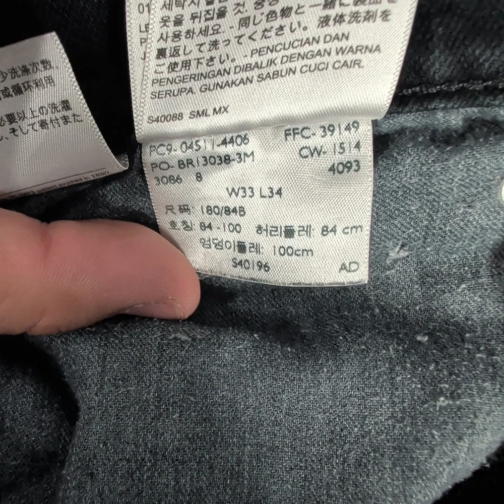 Levi's 511 Jeans Mens 33x34 Black Slim Fit Stretch Denim Casual Everyday Pants